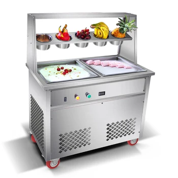 

Adifferent style models yoghourt fried ice cream machine ice cream roll machine with foot defrost function