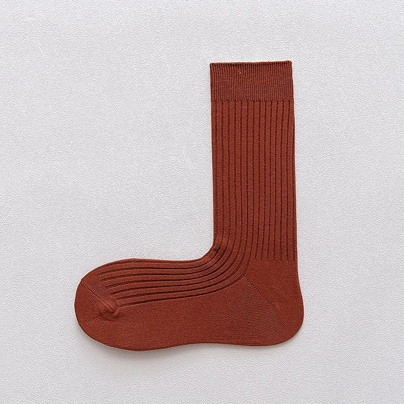 Новые женские хлопковые носки осень-зима удобные повседневные Дезодорант антибактериальный Нескользящие однотонные носки для женщин - Цвет: Brown