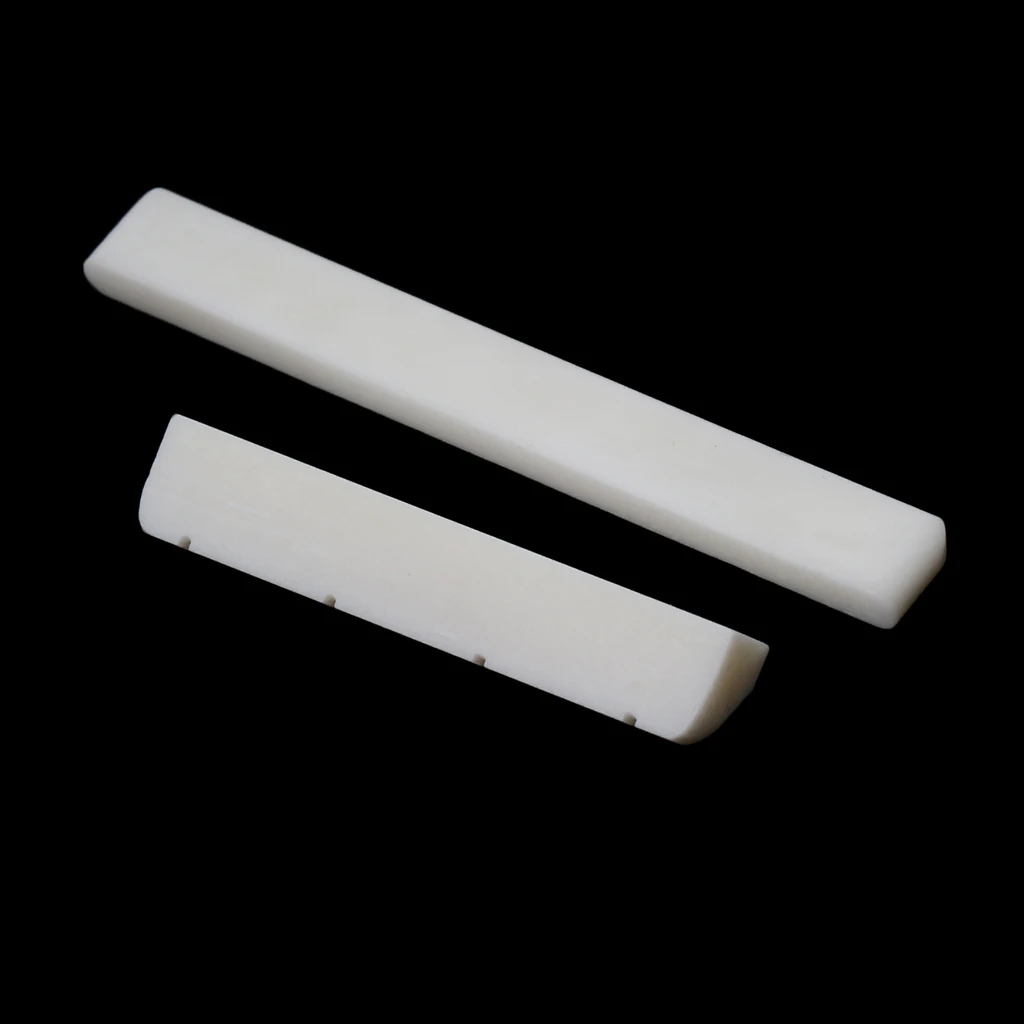 Beige Bone Saddle And Slotted Nut Set for Ukulele Replacement Parts