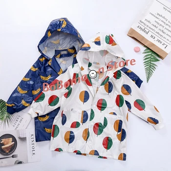

BoBomoon 2020 Spring Toddler Girl Clothes Fashion Thicken Waterproof Thanksgiving Christmas Baby Girl PU Raincoat Boys Jackets