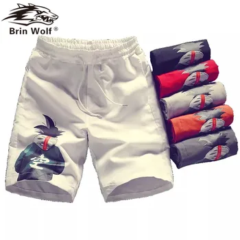 

Brin Wolf Anime Dragon Ball Super Saiyan Goku Print Men Beach Shorts Summer Mans Bermuda Boardshorts Boys Hip hop Trousers