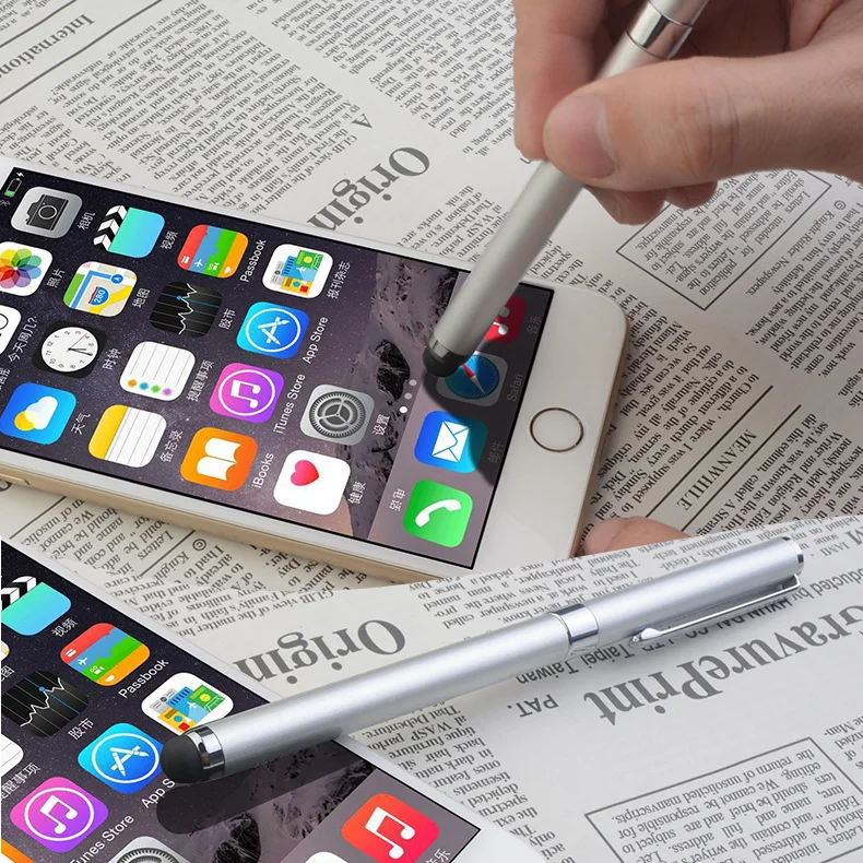 Универсальная ручка-стилус 2-в-1 Цифровые ручки для iPad iPhone samsung Планшеты рисунок почерк устройства для сенсорного экрана с зажимом