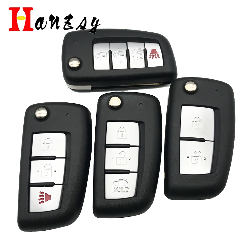 

2/3/4 Buttons Remote Car Key Shell fob For Nissan Qashqai Sunny NV200 Auto Remote Folding Key With Uncut NSN14 Blade