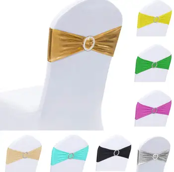 

50pcs/lot Wedding Chair Cover Sash Bow Chair Seat Back Strap Decoration Wedding Party Supplies
