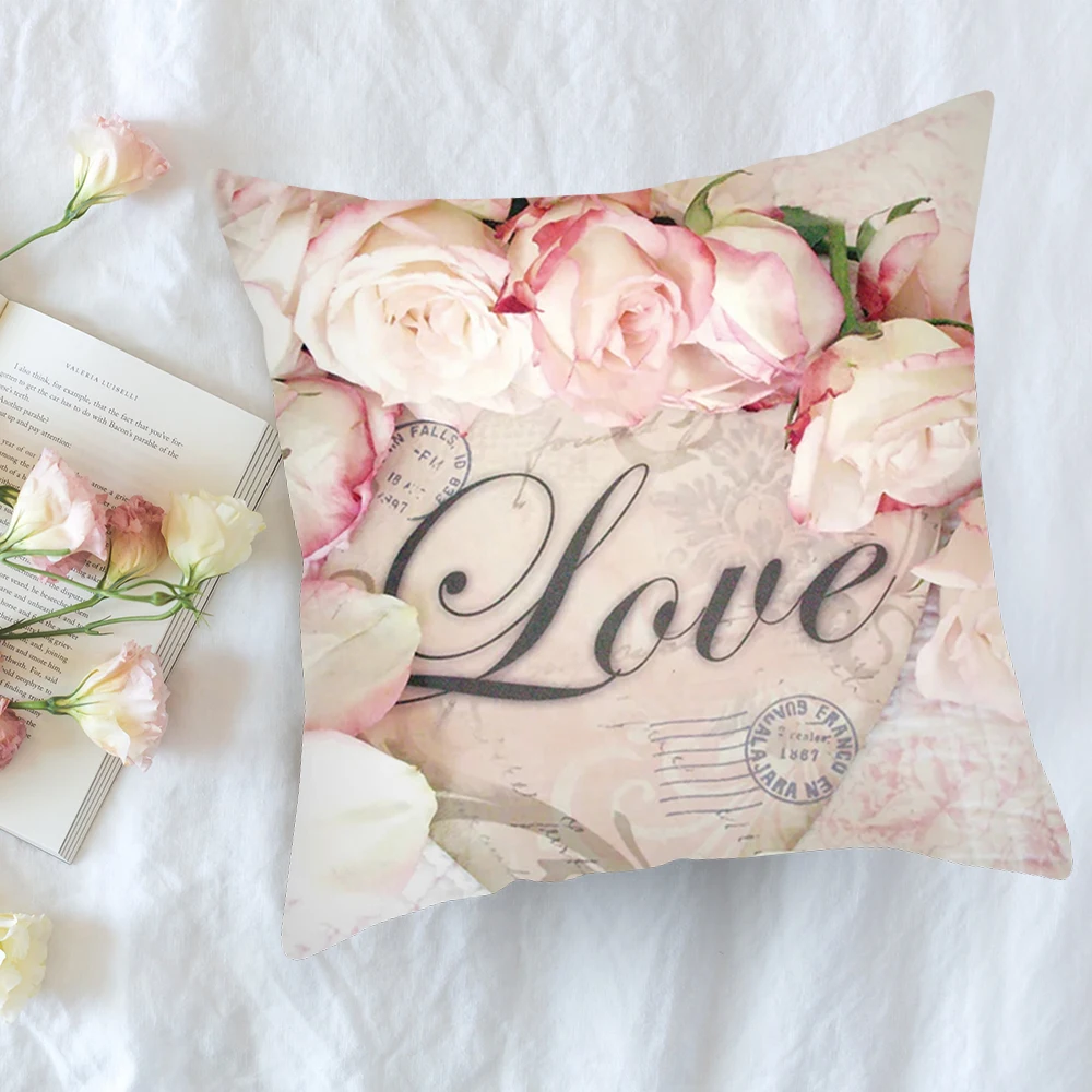 45x45 см 1 различных цветов с цветочным принтом диван-Наволочка на подушку розовая подушка покрытие пледы наволочка для дома для дивана, кровати, стула украшения 17,72x17,72 дюймов