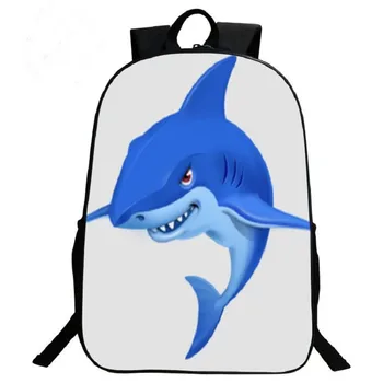 

Blue ocean wind schoolbag printing animal shark dolphin pupils schoolbag suitable for pupils high school students schoolbag