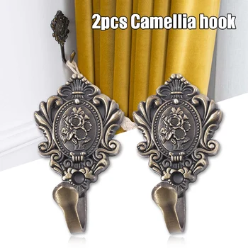 

Spot Vintage Style Wall Hanging Coat Hooks Metal Curtain Tieback Holders Decorative Curtain Tiebacks Hooks 2Pcs Best Price