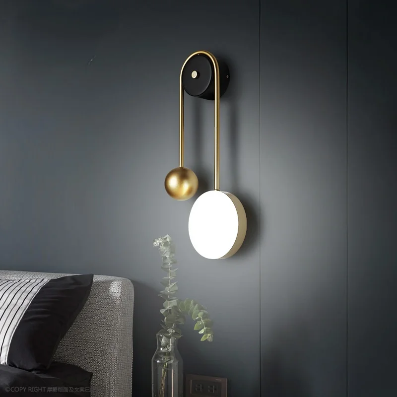 

Современная светодиодная настенная лампа, светильник в виде золотого шара для гостиной, спальни, ванной, кухни, скандинавский яркий прикроватный светильник