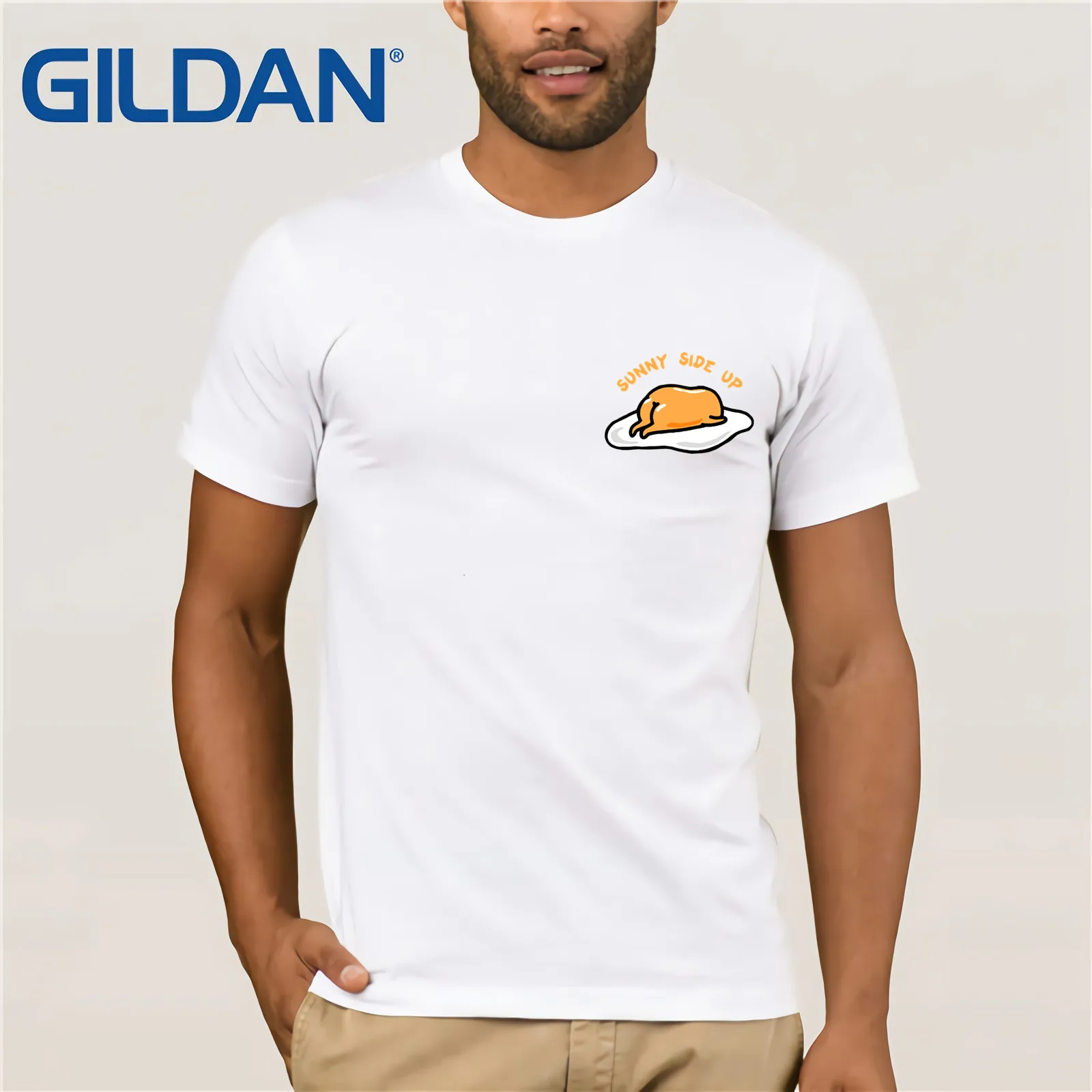 Gudetama The Lazy Egg Sunny Side Up футболка 2019 Летняя мужская с коротким рукавом|Футболки| |