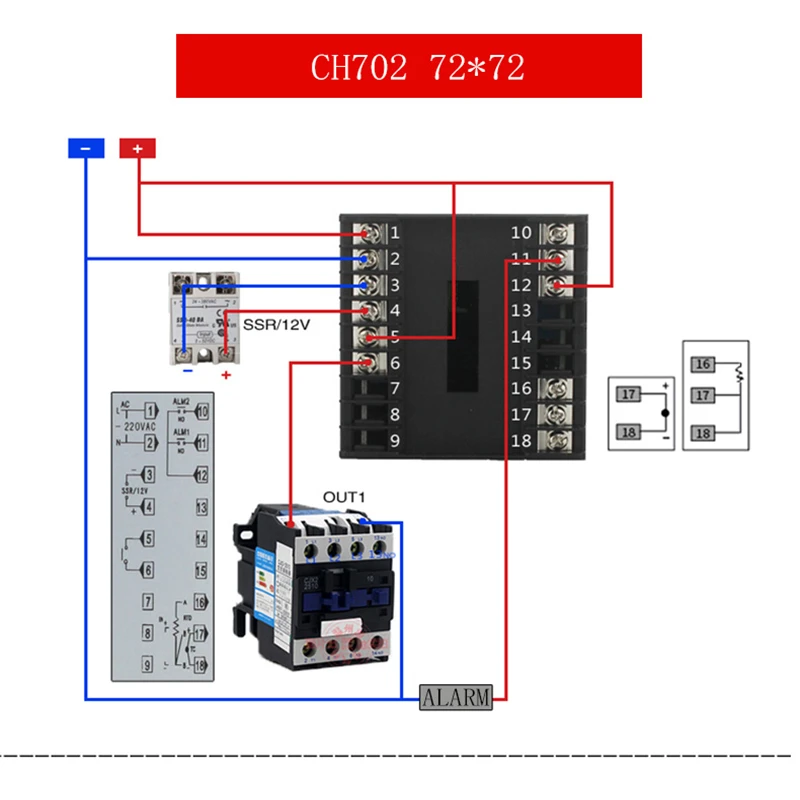 1 set Dual Output SSR Relay CH102 CH402 CH702 CH902 Two Relay Output PID Digital  LCD Intelligent Temperature Controller 48-240V