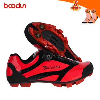 

BOODUN cycling sneakers men sapatilha ciclismo mtb women breathable self-locking mountain bike shoes superstar riding sneakers