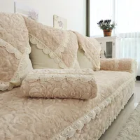 Non-slip Thick Cushion European Custom Plush Sofa Cover Lase Couch Cover Pillowcase Solid Color 2