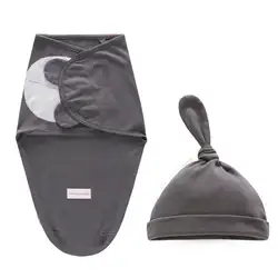 Спальный мешок с принтом для новорожденных 75x60 см/29,5x23,6 дюйма (0-6 месяцев), комплект полотенец для помещений, шляпа