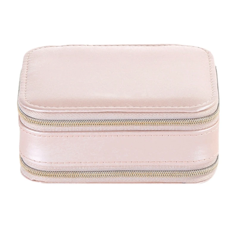 

Jewelry Casket Cosmetic Storage Box Makeup Packing Organizer Multi-Function Earrings Ring Container Case Portable Leather