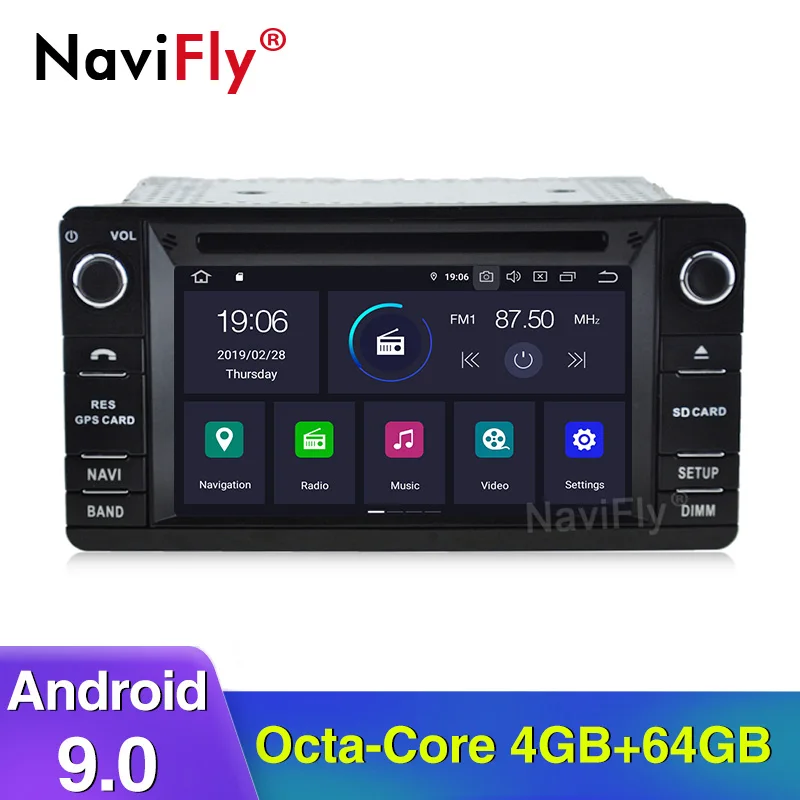 

NaviFly Android 9.0 Car Multimedia Player 1Din For MITSUBISHI OUTLANDER XL Car DVD Radio GPS navigation Automotivo Radio FM WIFI
