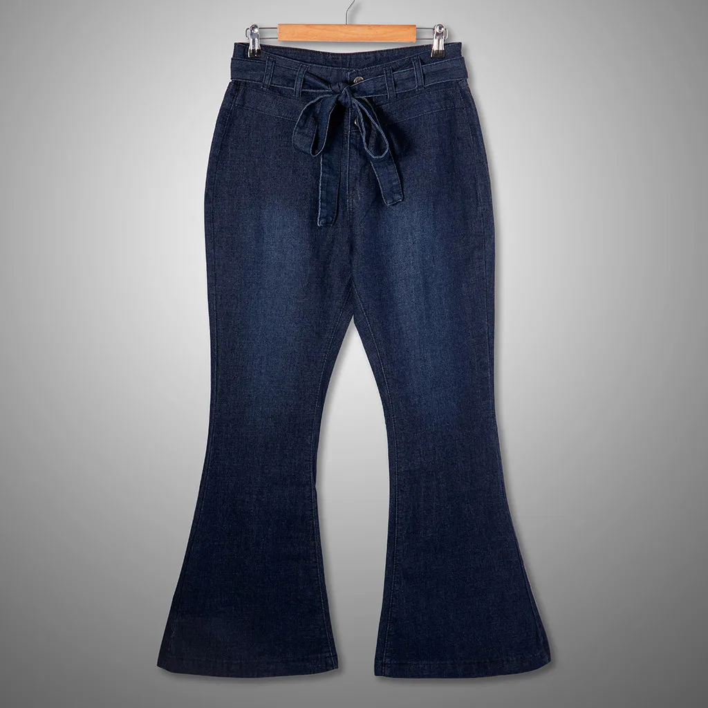 Women Hight Waisted Wide Leg Denim Jeans Stretch Slim Pants Length Jeans Slim Button Pockets Pants Women Jeans Plus size#g5