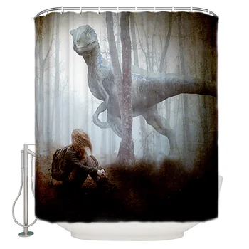 

Jurassic Dinosaur Jungle Shower Curtain Bathroom Curtain Polyester Fabric Bath Curtain Washable Home Bath Decor