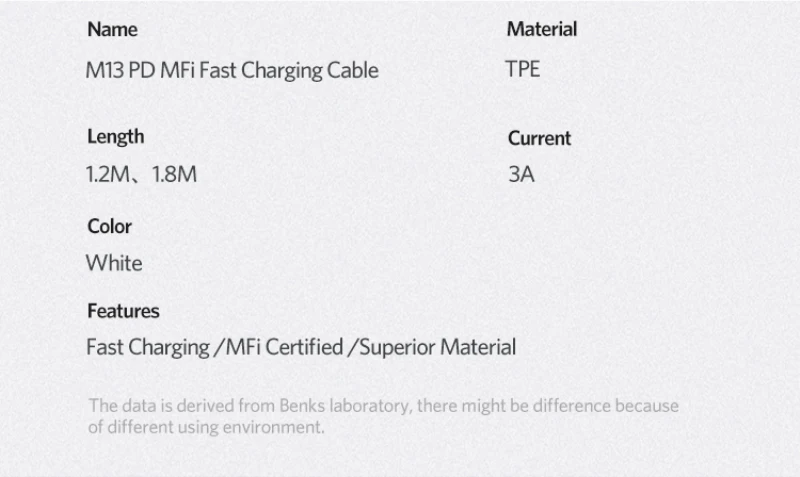 Benks MFi зарядное устройство кабель для type-C Интерфейс PD кабель передачи данных для быстрой зарядки для apple iPhone11 Pro Max X xs xr max iPad pro Air Mini