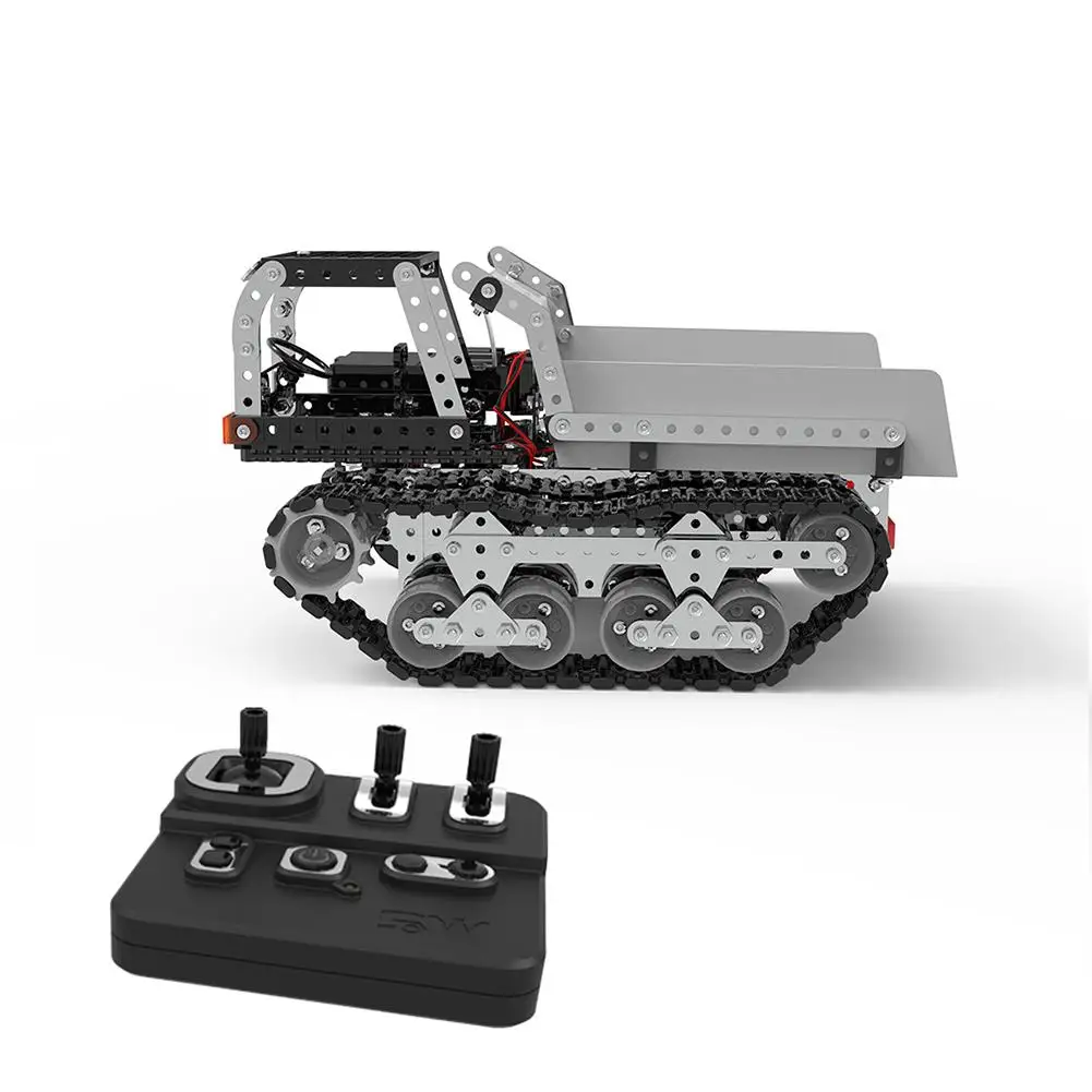 934 шт 2,4G 10CH RC Гусеничный самосвал DIY из нержавеющей стали сборный автомобиль металлический RC модель автомобиля подарки на день рождения