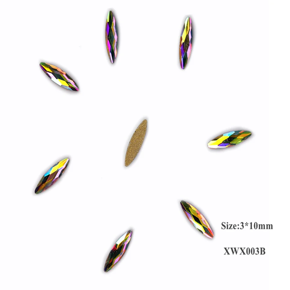 10pc Crystal AB 3D Nail Art Rhinestones Gems Flatback Stones DIY Decorations Manicure Diamond Jewelry Different Shapes For Nails