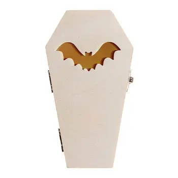 

Halloween Decorations Wooden Coffin Bat Light Box Ornaments Home Party Supplies