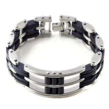 MD Для Мужчин's Нержавеющая сталь браслет с фигуркой велосипеда силиконовый браслет модный металлический браслет