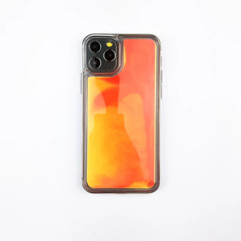 Orange Оболочка мобильного телефона для iPhone 11pro мягкая задняя крышка жидкий силиконовый чехол для телефона неоновый светильник quickstand чехол 11pro - Цвет: Orange