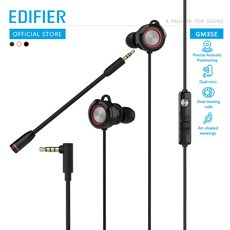 

EDIFIER GM3SE gaming headset Dual mics Dual moving coils earphone Precise Acoustic Positioning Arc shaped earwings