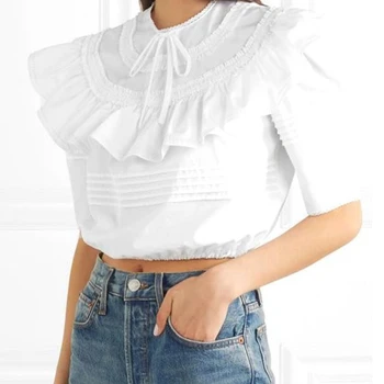 

woman summer white short tops 2020