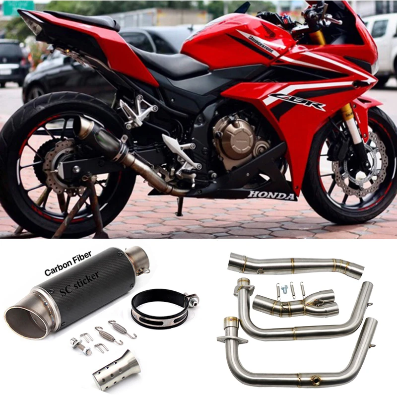 Full Motorcycle Exhaust Systems Modified Escape Moto Muffler Slip On Front Link Pipe For Honda Cbr250 Cbr250r 18 19 Exhaust Exhaust Systems Aliexpress