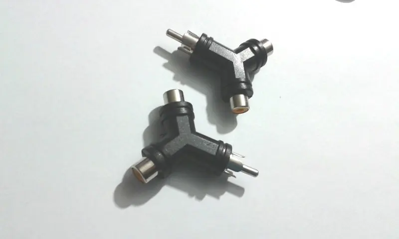 50 шт. Y адаптер 2 RCA Женский 1 RCA Мужской Разъем