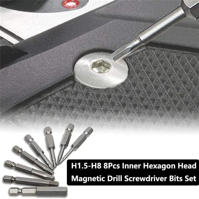 HARFINGTON 2pcs H8 Hex Screwdriver Bits - 1/4" Hex Shank, 25mm Length, Magnetic, S2 Steel