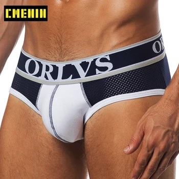 

2020 New Mesh Men Underwear Briefs Sexy Gay Mens Brief men's Cotton Pouch Underwear Male Panties Bikini Man OR389