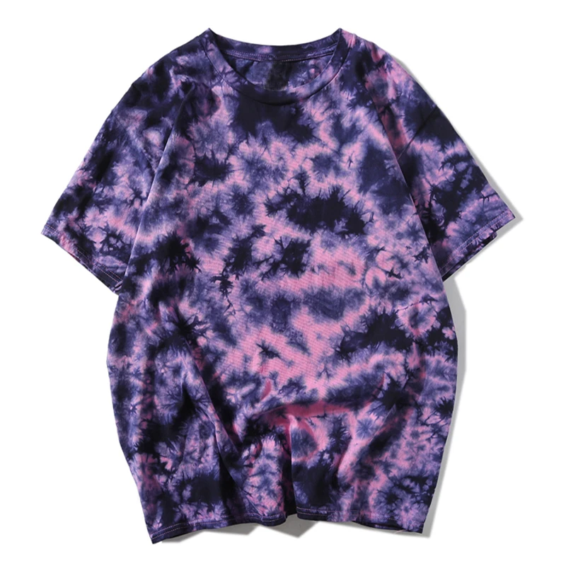 Plegie tie dye футболка унисекс Хип-Хоп 2020 летние свободные футболки с круглым вырезом