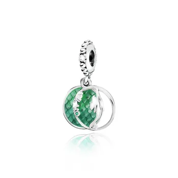 

2019 Autumn Mermaid green ocean Charm Pendant fit Original Pandora Bracelets Women DIY Jewelry