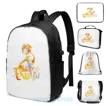 

Funny Graphic print Nakiri Erina - Shokugeki no Soma USB Charge Backpack men School bags Women bag Travel laptop bag