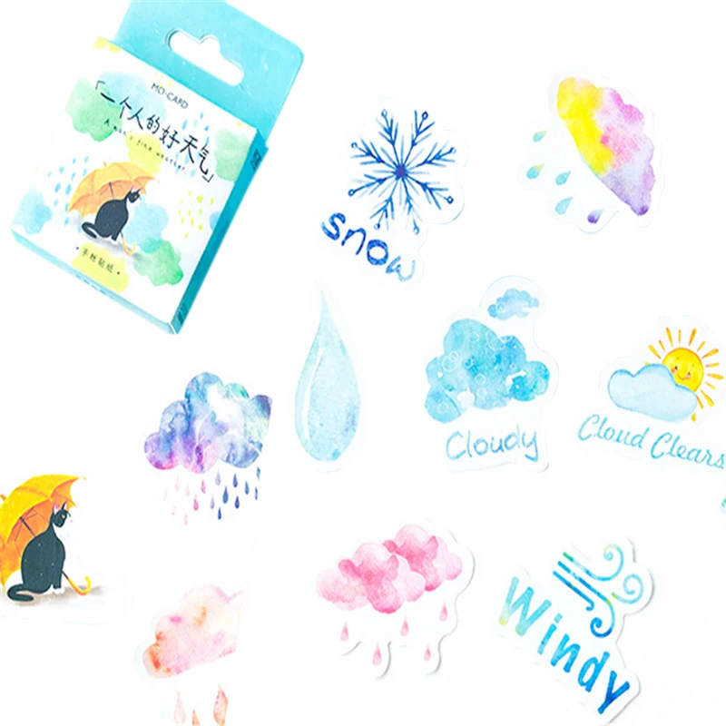 

20packs/lot Cloud Rainy Sun Weather Planner Paper Scrapbooking Stickers DIY Photo Albums Calendar School Office