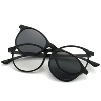 2245 Magnet Clip Round Myopia Glasses 0 -0.5 -1.0 -2.0 To -6.0 , Hyperopia Sunglasses +0.5 +1.0 +2.0 To +6 2