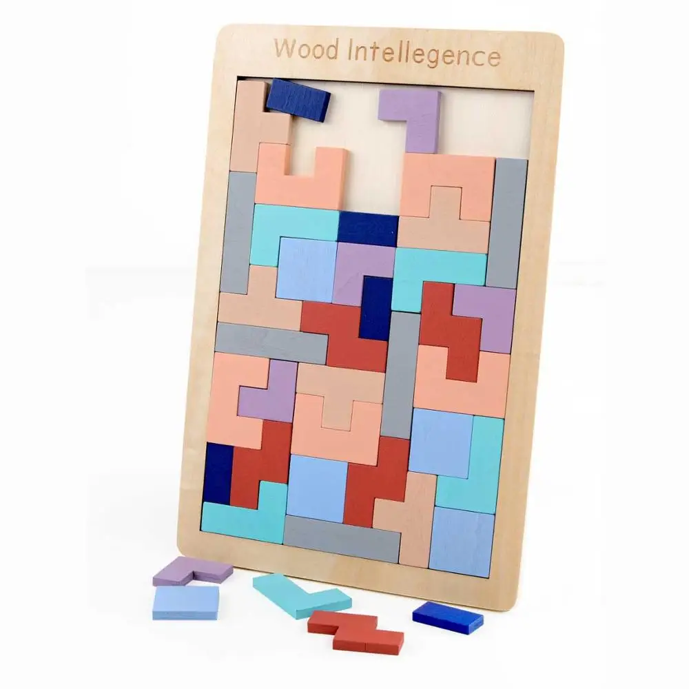 Танграм тетрис головоломка игрушки развития мозга Макарон тетрис игра дошкольного магирования интеллектуальная развивающая игрушка для детей - Цвет: Macaron