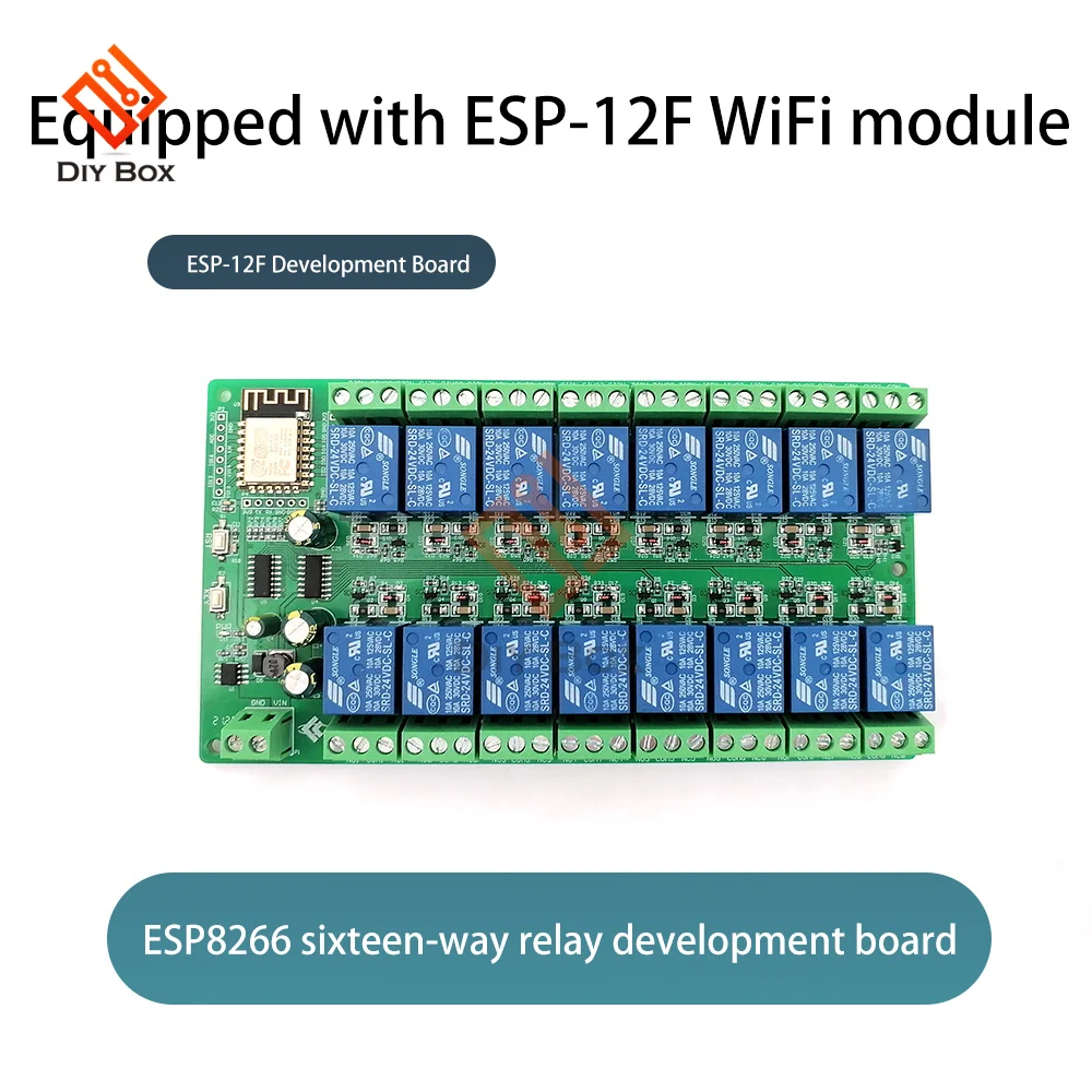 16-канальный релейный модуль ESP8266 Wi-Fi ESP-12F макетная плата источник питания 5 В/12 В/24