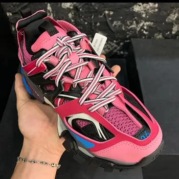 

Hot Selling Women Shoes Low Trainers Multi Leather Lace Up Women Track Shoes Fashion Dad's Shoes Breathable Women Sneakers