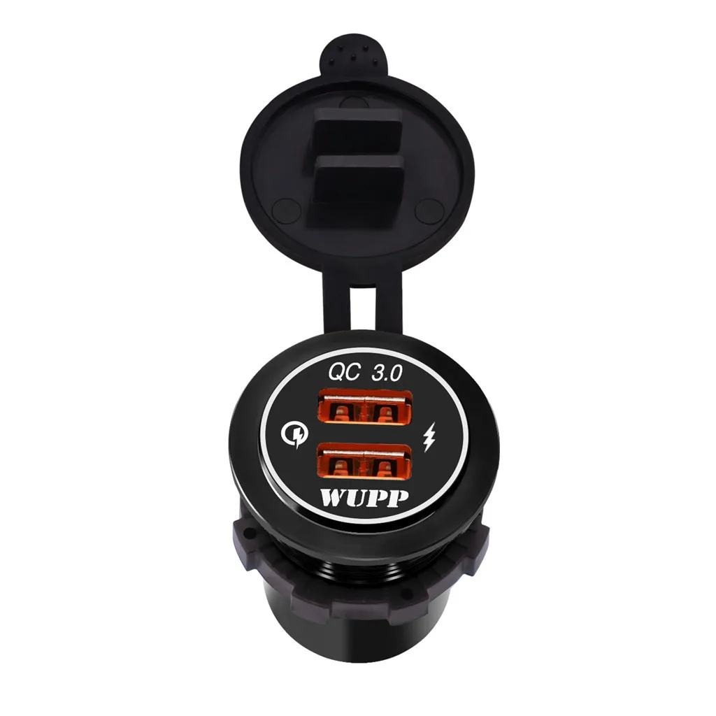 Алюминиевое быстрое автомобильное зарядное устройство QC 3,0 dual USB зарядное устройство автомобильное зарядное устройство для мотоцикла Модификация аксессуары зарядное устройство адаптер