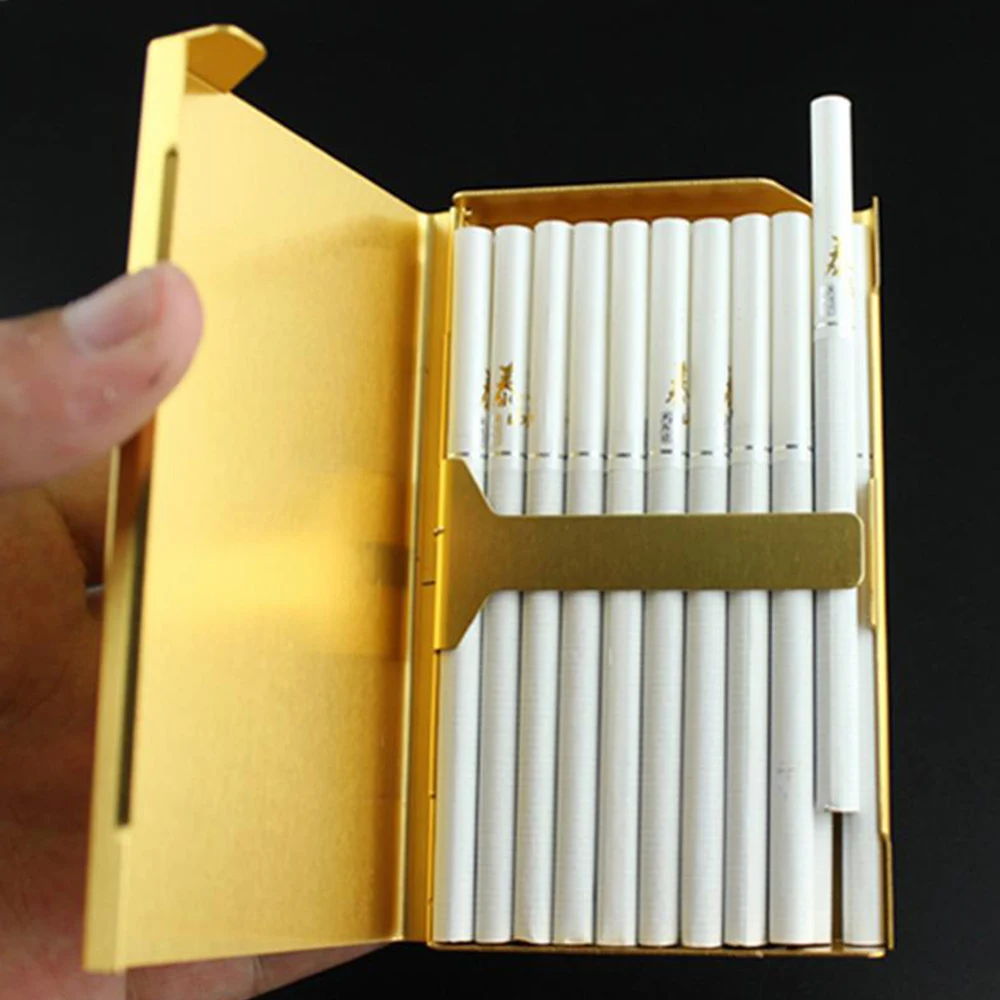 Металлический кожаный тонкий Портсигар чехол держатель для табака контейнер для хранения компактный чехол для Madam