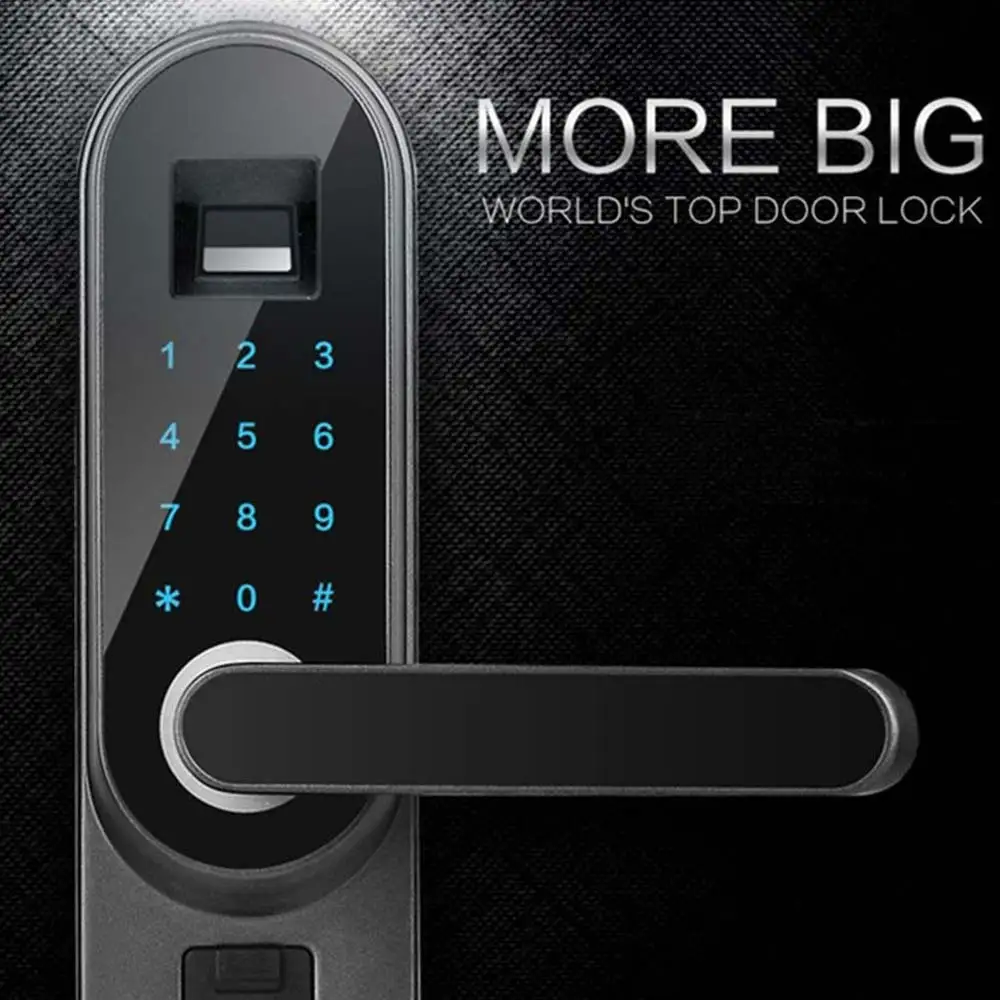 

Fingerprint password smart lock English version to the outer box with a bag Fingerprint PUSH PULL Digital Door Lock With WIFI