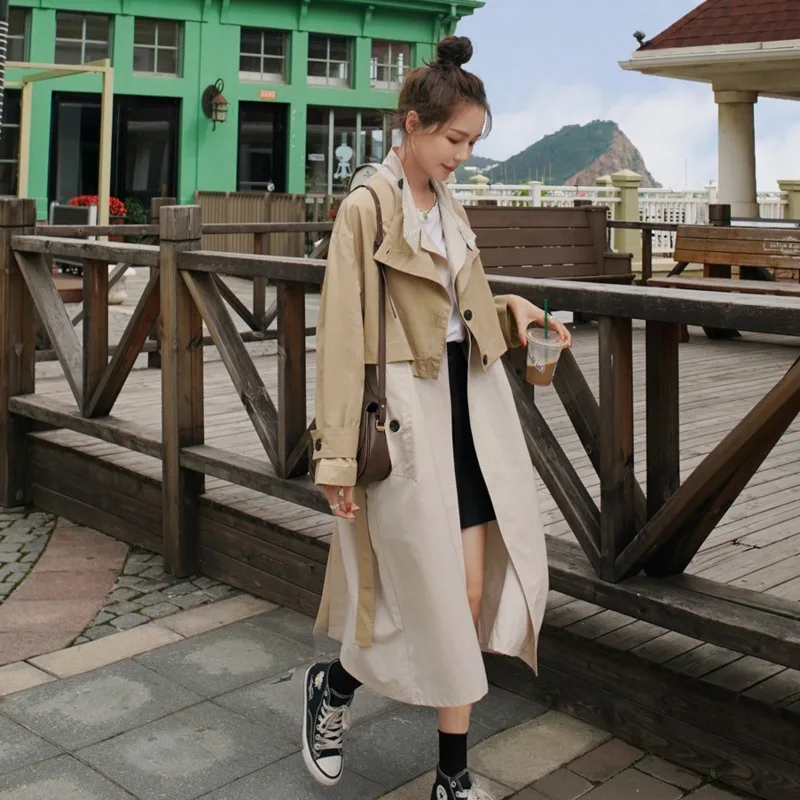 LANMREM 2020 autumn new long trech coat fashion