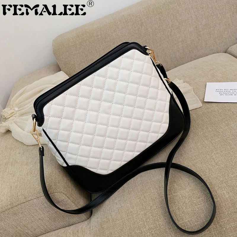 

Patchwork Office Shoulder Bags PU Leather Designer Diamond Lattice Women 2019 Handbags Large Capacity Trendy Messenger Tote Bags
