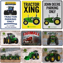 Трактор винтажные металлические знаки Оловянная тарелка с узором Ретро железная картина классическое украшение стены для фермы для дома, бара, кафе магазин