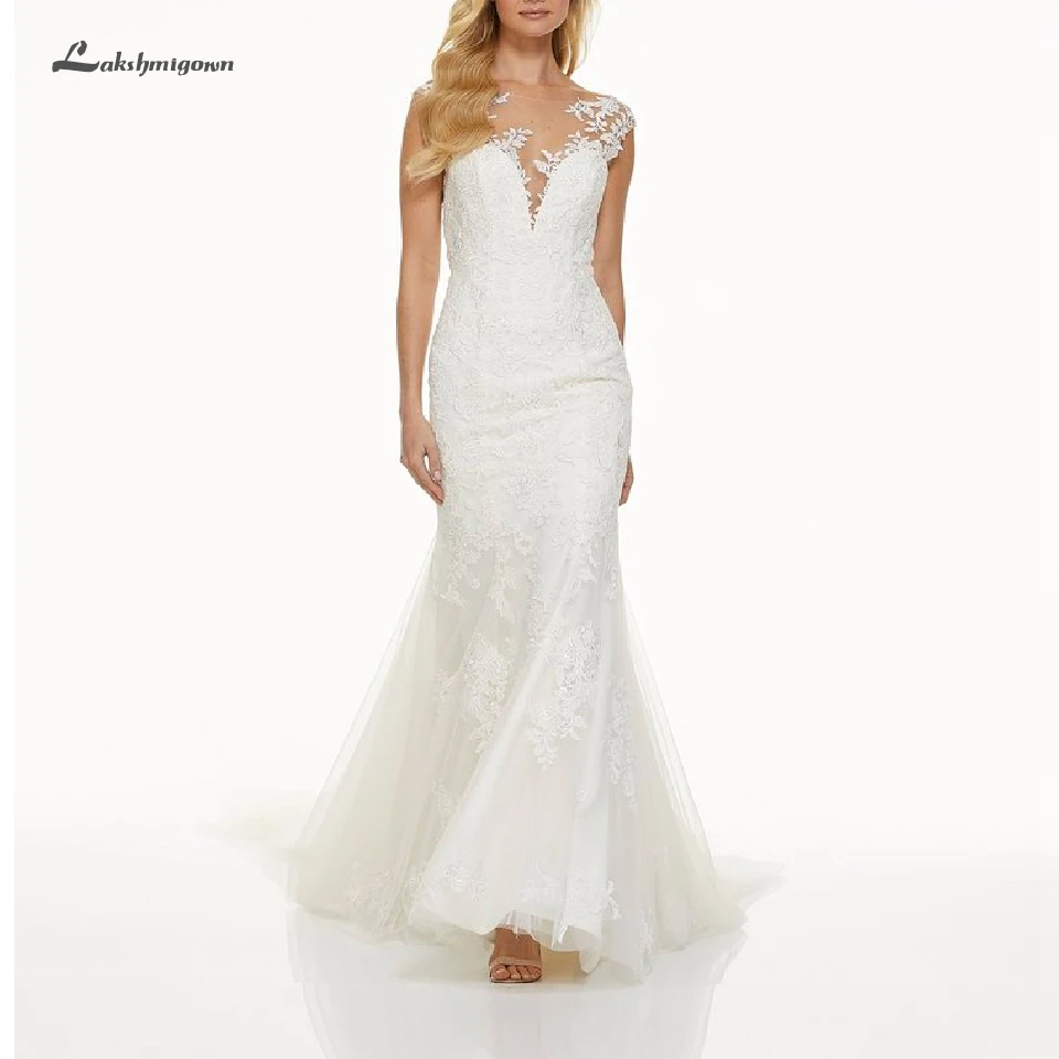 Lakshmigown цвета слоновой кости свадебное платье с юбкой-годе 2019 новые дизайнерские Винтаж кружевные свадебные платья с открытой спиной