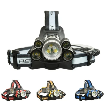 

High Power Zoomable Head Lamp LED Headlamp 5-Modes Headlight For Hunting/Cam