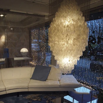 

Shell Pendant Lighting Hanging Lamp Modern Dining Room Bedroom Romantic Natural Cord Pendant 10 Hand Knitted Parlor E14 AC HS186